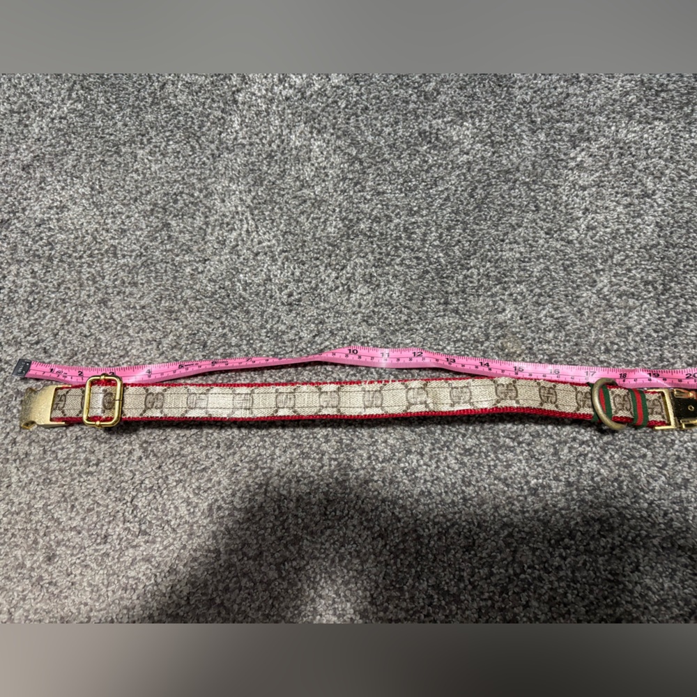 Dog Recycled Authentic Gucci Canvas Collar